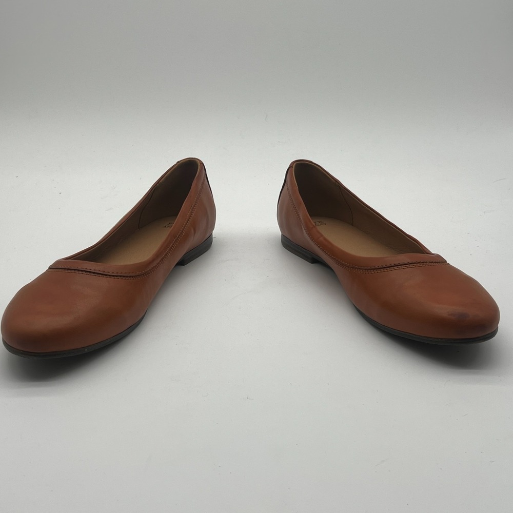 Frye & Co Rivka Brown Leather Slip On Ballet Flats Shoes Size 11 M